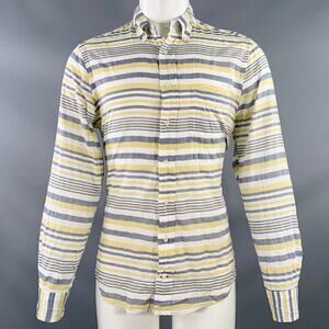 GITMAN BROS VINTAGE Size M White Grey Yellow Plaid One Pocket Long Sleeve Shirt